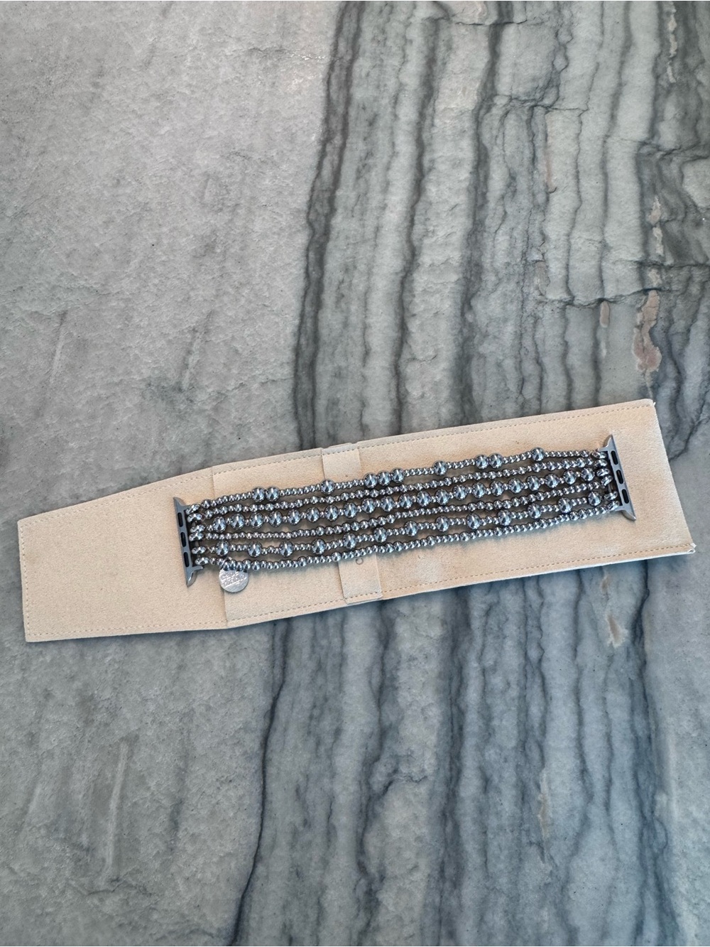 Cape Diablo Apple Watch Band Silver Bracelet Stretchy Jewelry